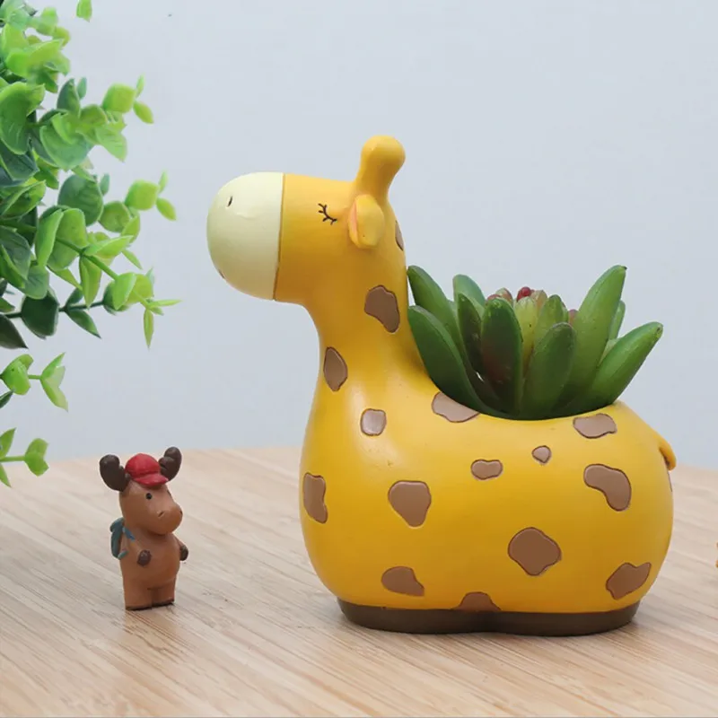 

Cartoon Animal Flowerpot Fleshy Flower Pot Decoration Cartoon Figurine Micro Landscape Potted Hot Sale