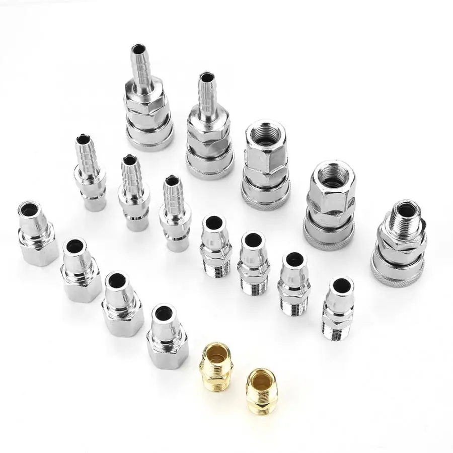 

18pcs Line Hose Air Compressor Connector Quick Release Assembly Set 1/4" Pneumatic Iron Parts High Quality