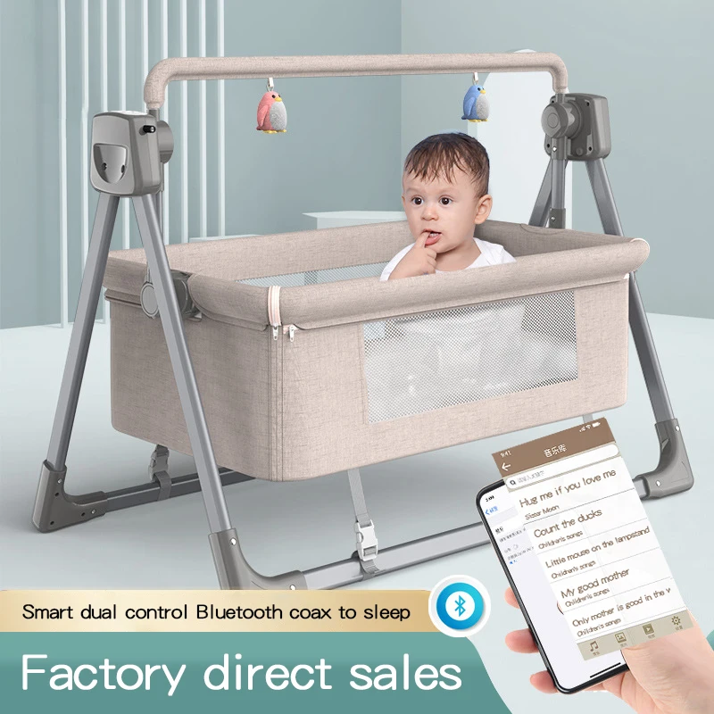 Baby Crib Cradle Newborn Movable Portable Nest Crib Baby Travel Bed Game Bed with Mosquito Net Sleeping Bed Baby Rocking Bed