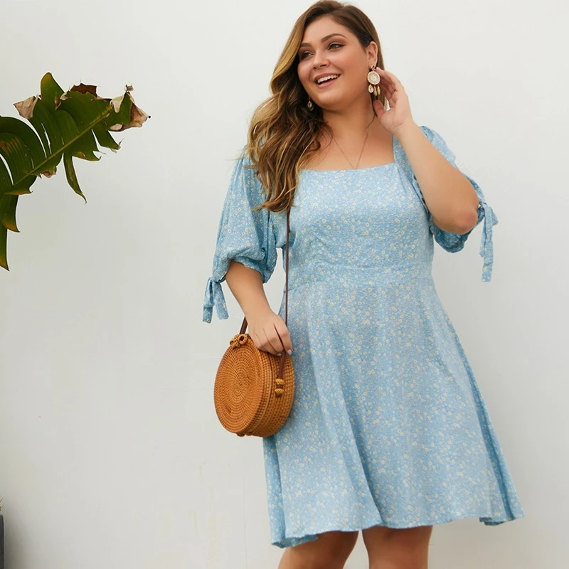 sky blue ladies dress