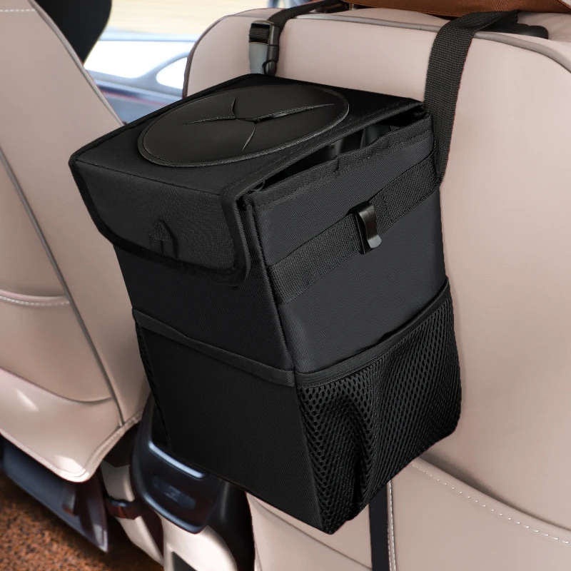 Car Trash Bag Automotive Garbage Can with Lid,Foldable Vehicle Trash Bin Container for Car with Storage Pockets,Waterproof & Leak-Proof,Black Car Trash Bag Automotive Garbage Can with Lid,Foldable Vehicle Trash Bin Container for Car with Storage Pockets,Waterproof & Leak-Proof,Black