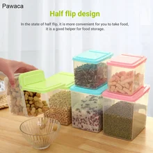 Кухня Haft флип коробка для хранения еды герметичные пластиковые контейнеры запечатанные банки Многофункциональный Овощной Фрукты злаки бак для хранения