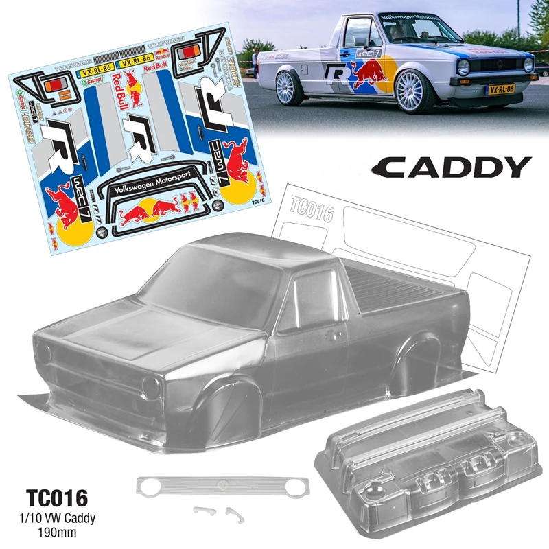1/10 Vw Caddy Pickup Truck Clear Body + 