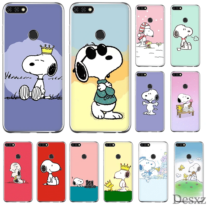 

Mobile Phone Case For Huawei P Smart Z Plus P30 P20 P10 P9 P8 Lite Pro Hard Cover Cartoon Snoopy Shell