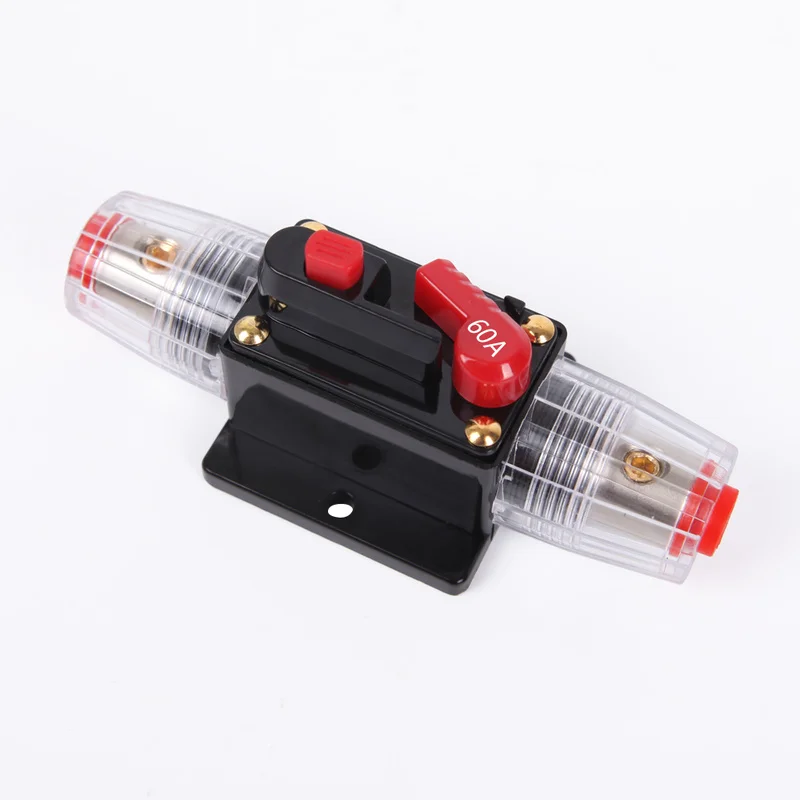 Circuit Breaker Resettable Fuse Universal Car Truck Recoverable Circuit Breaker 20A 30A 40A 50A 60A 80A 100A 125A Self-recovery Audio Fuse Holder Adapter