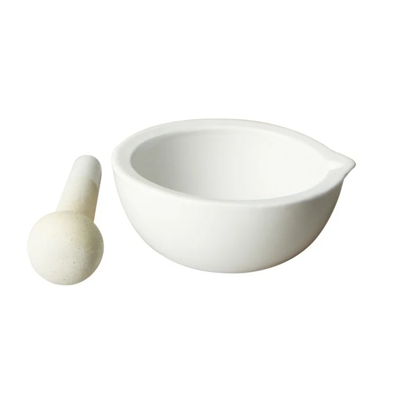 도자기 박격포 및 유 봉 60mm/80mm/100mm/130mm/160mm 혼합 연 삭 그릇 세트 화이트 실험실 키트 도구