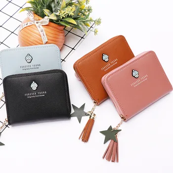 

the wallet for women short style versatile new wallet student folding card bag Mini zero wallet Korean version simple