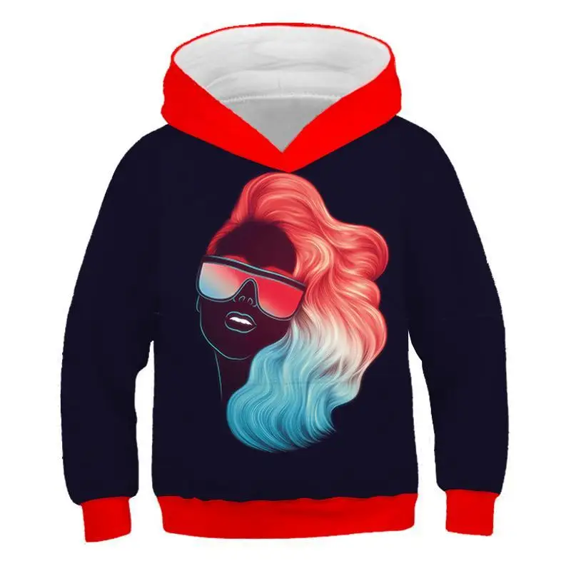 Newest Painted stripe pattern 3D print child fashion Hoodie Boys and girls Hooded Sweatshirt Kids 3D painting Sweatshirt