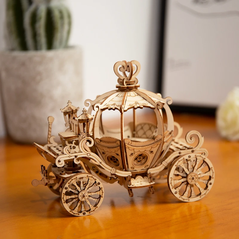 Robotime Новое DIY граммофоном 3D игрушки с тыквенная поступление деревянная игра