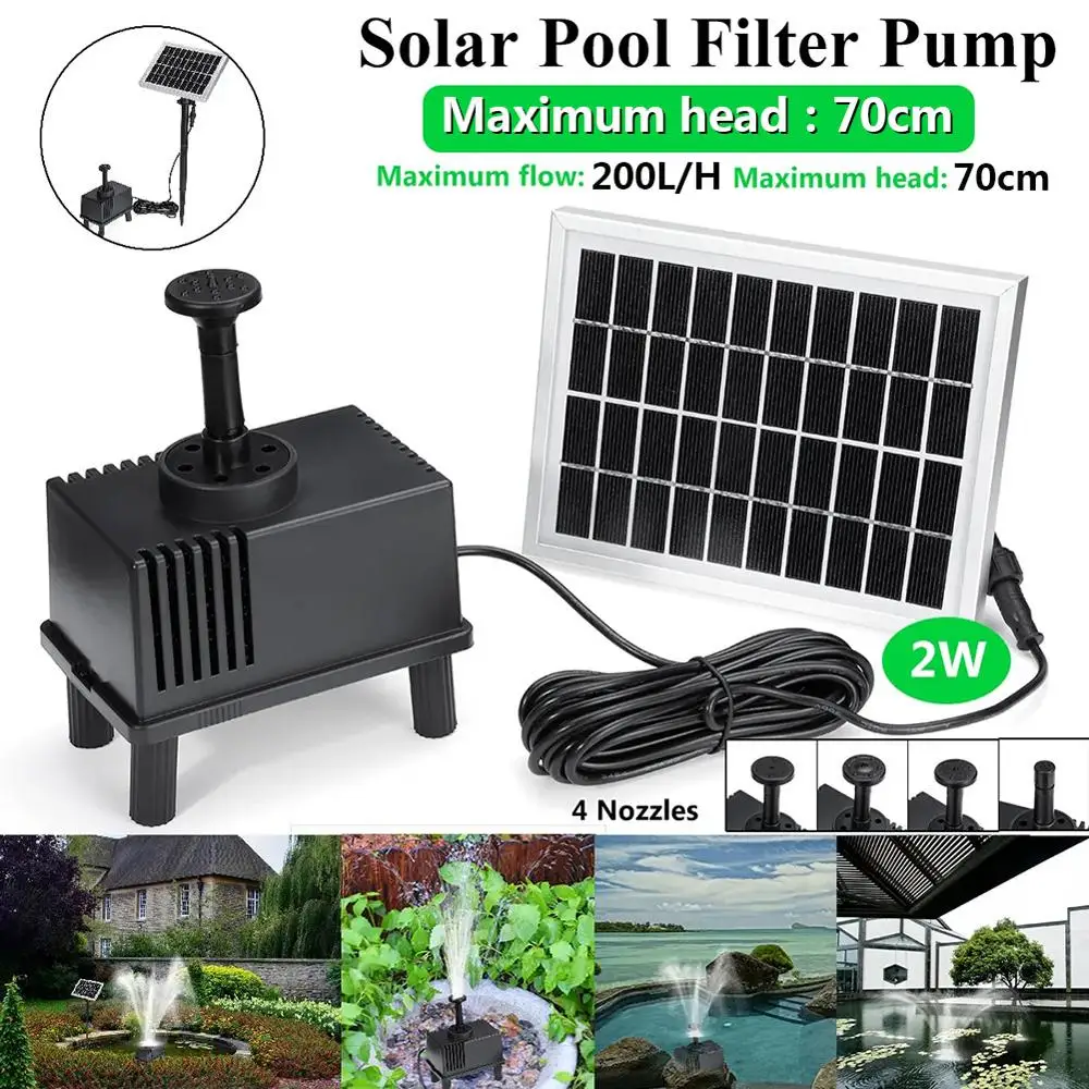 

1.8W Solar Fountain Pump Outdoor Solar Powered Bird Bath Water Fountain Pump For Pool, Garden, Aquarium
