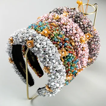 

2020 Elegant Baroque Crystal Headbands For Women Luxury Diamond Padded Hairband Hairband Rhinestone Womens Hair Accessories