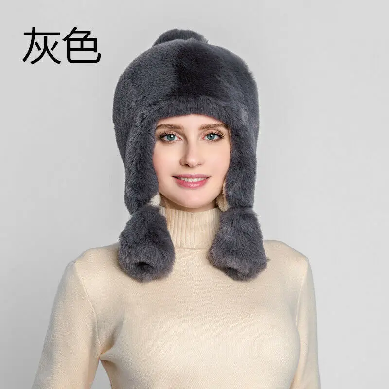 Зимняя Лыжная шапка, русская шапка для мужчин и женщин, теплые наушники, утолщенная шапка с ушками, шапка из искусственного меха Lei Feng