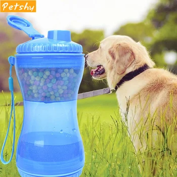

Petshy 2 in 1 Plastic Dog Bowl Bottle Portable Outdoor Pet Feeding Drinking Bowls Cat Dogs Travel Food Feeder Drinker Dog Bowl