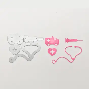 

Doctors Medical Accessories Metal Cutting Dies Silver Stencil For Scrapbooking Paper Cards Crafts New 2019 Decorative Embossing