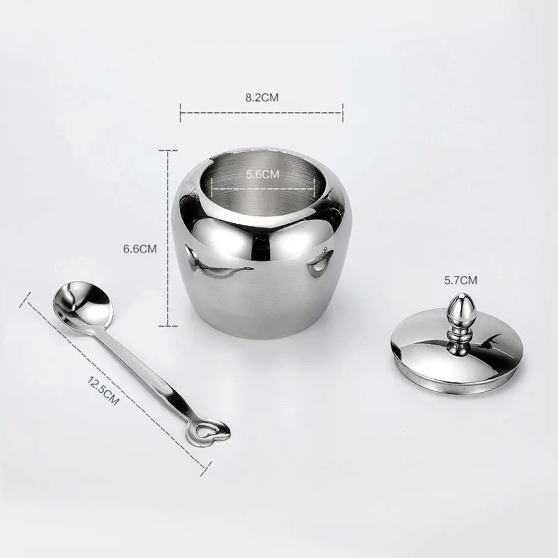 Stainless Steel Seasoning Storage Jars Kitchen Salt Sugar Pepper Spices Condiment Container Seasoning Organizer Storage Bottles