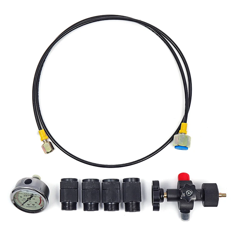 0-400Bar 6000Psi набор датчиков, гидроаккумулятор, азотная зарядка, заполняющий газовый клапан, манометры, тестовый комплект, пять типов адаптера