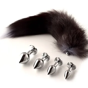 Exotic Accessories Cute Tail with Detachable Smooth Touch Metal Anal Plug Bead Sex Toys for Men Women Couples Fox Cosplay Flirt 1