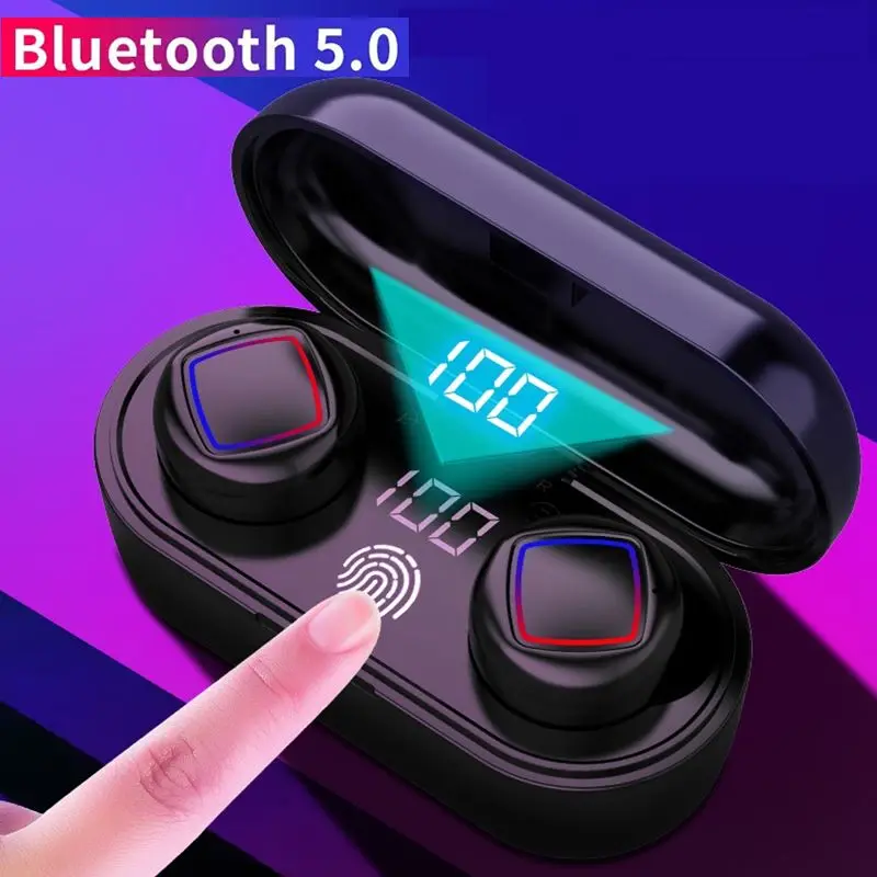 

NEW TWS bluetooth Earbus HiFi bluetooth 5.0 Earphone Noise Cancelling 6D Stereo LED Display IPX6 Waterproof Smart Touch Earphone