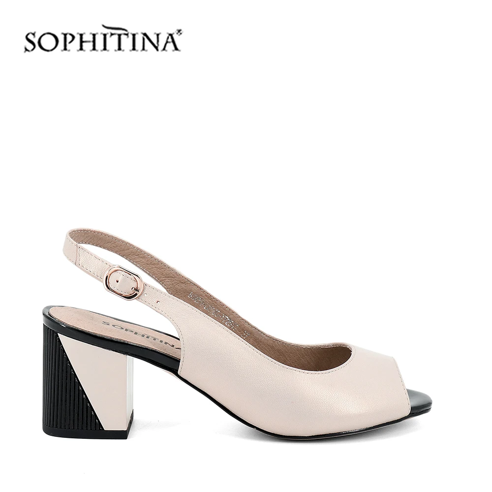 SOPHITINA/модные дизайнерские босоножки; удобные разноцветные босоножки на квадратном каблуке; Новая Элегантная Обувь ручной работы; женские босоножки с пряжкой; C189