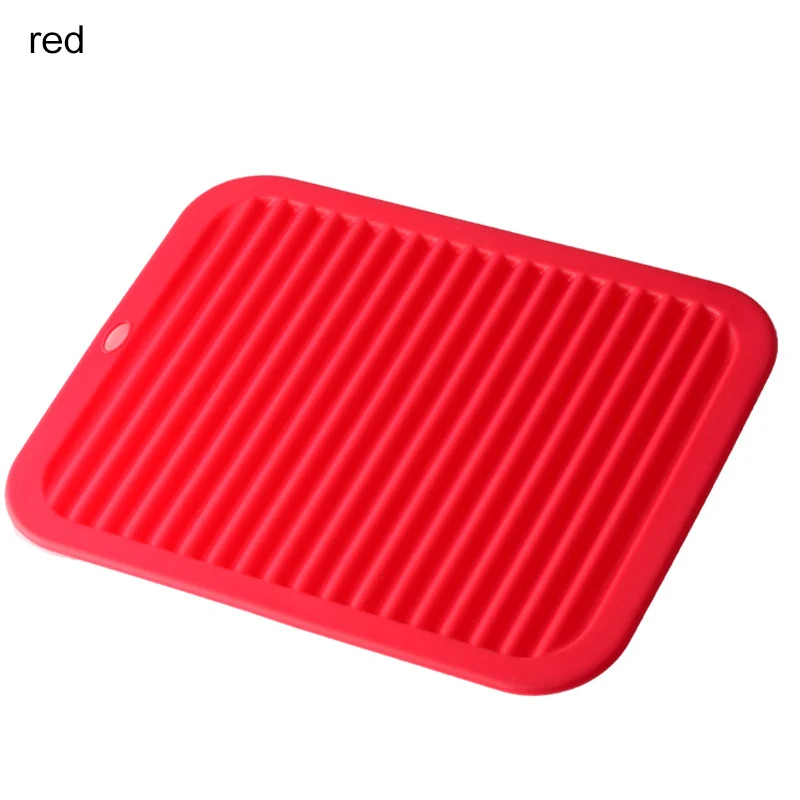 Красный Surface Protectors Table Placemat Kitchen Cool Folderable Wave Heat Insulation Mat Silicone Cup Mug Dish Coaster Non Slip simple - Цвет: Красный