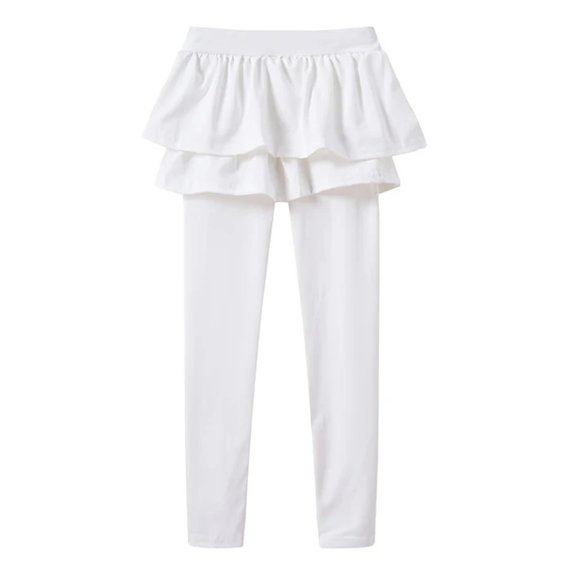 Весенне-осенние леггинсы и юбки для девочек от 2 до 8 лет модные штаны детские брюки Милая хлопковая юбка для девочек штаны для девочек, одежда - Цвет: White