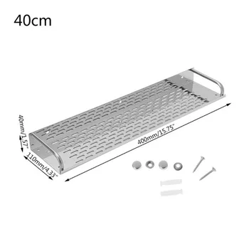 

1 Piece Wall Mounted Storage Rack Single Layer Stainless Steel Kitchen Bathroom Shelf Bathroom Shelves