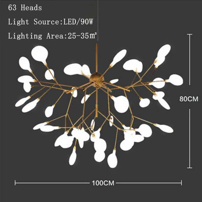 Нордическая люстра Светлячок постмодерн Led свет творческое искусство личность лист свет вилла ресторан гостиная освещение - Цвет абажура: Model 6