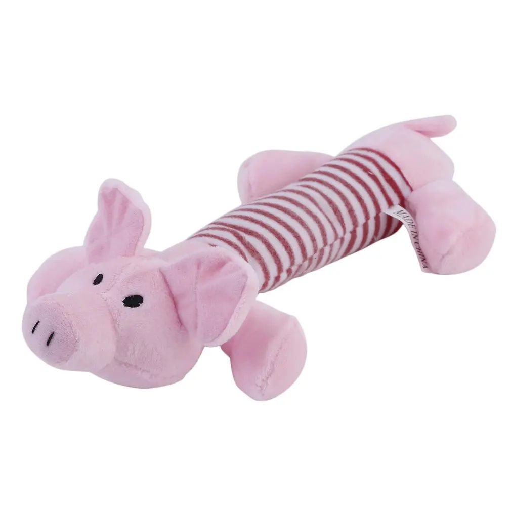 Pink Pig Игрушки для домашних собак жевательная игрушка-пищалка для щенков плюшевые игрушки набитый крякающий животные игрушка для домашних животных звук утка свинья и слон хлопушка для домашних животных - Цвет: Pink Pig