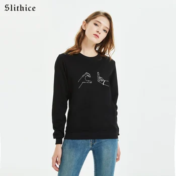 

Slithice harajuku Women's sweatshirt Hoodies tumblr punk Black Top Clothes Long sleeve Casual streetwear hoody sudadera mujer