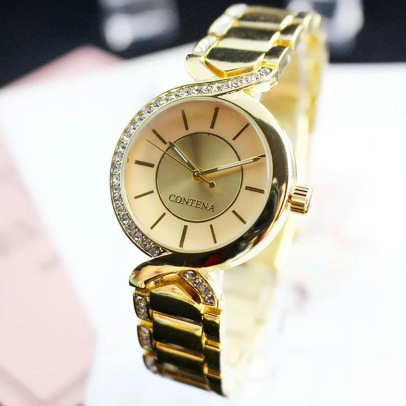 Najtaniej CONTENA moda luksusowe kobiety zegarek kwarcowy relogios zegarki reloj mujer