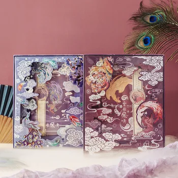 

Declicate Chinese Floral Design Hardcover Diary Book Gift Box Set Notebook+Sticker+Deco Paper Cool Stationery