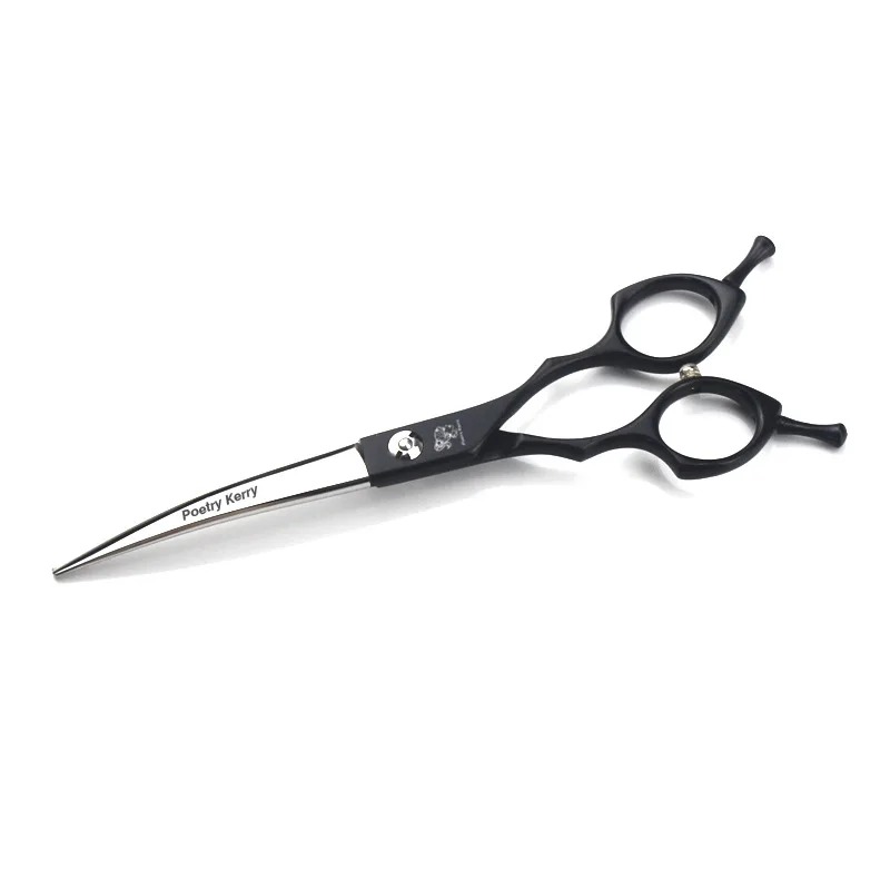 Black PK-65Curved Профессиональные JP440C 6,5 дюймов ножницы для ухода за собакой изогнутые ножницы для собак Ножницы Для Стрижки Волос - Цвет: Black PK-65Curved