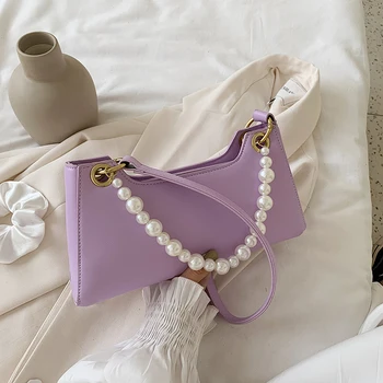 

Spring Summer Woman Trendy Retro Handbags And PursePU Leather Shoulder Bag Vintage Hobo Women Bag Designer Pearl Female Bolsos