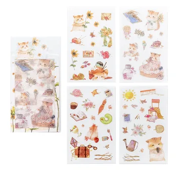 

4 pcs/pack Cute Hamster Bullet Journal Washi Stickers Decorative Stationery sticker Scrapbooking DIY Diary Album Stick Label