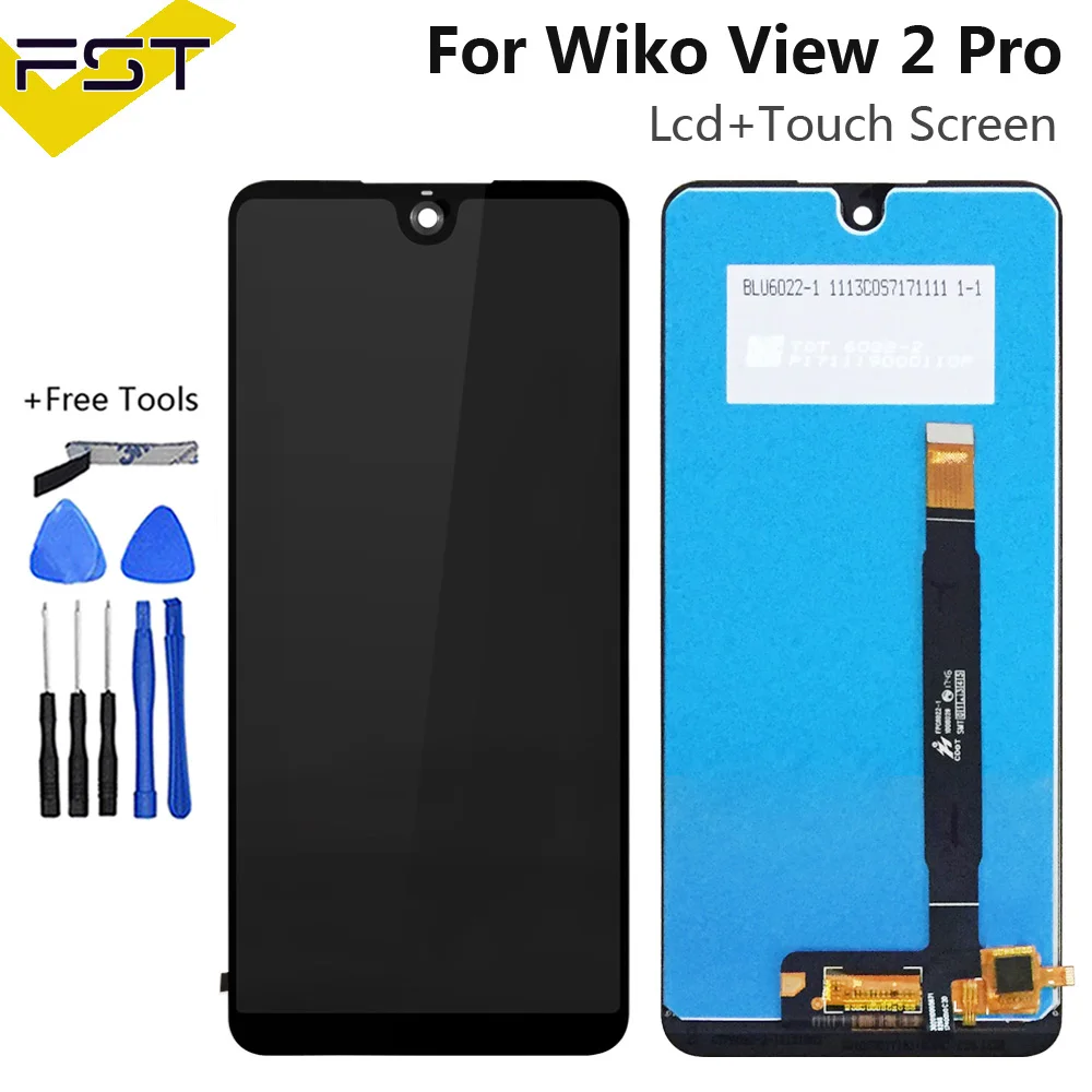 Для Wiko View 2/View 2 Pro/View 2 Plus ЖК-дисплей+ сенсорный экран дигитайзер Аксессуары для мобильных телефонов+ Инструменты - Цвет: Black View 2 Pro