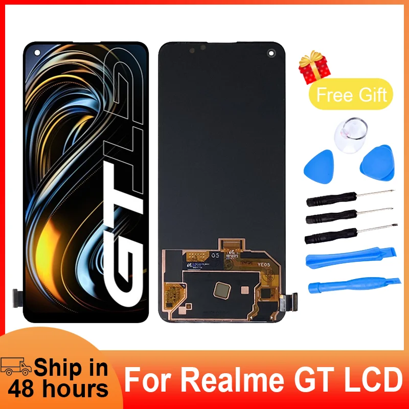 ЖК-дисплей 6 43 дюйма для Realme GT RMX2202/Realme RM3363 экран с рамкой дисплей сенсорный детали