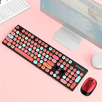 

Wireless Keyboard Mouse Combo for Laptop Desktop Candy Color Keyboard Mouse