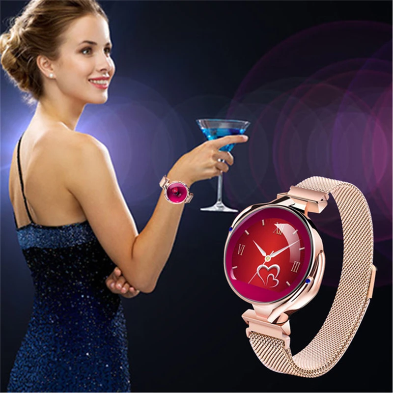 

2020 fashion women watches with milanese strap elegant smartwatch for girlfriend gift high-end heart rate blood pressure monitor