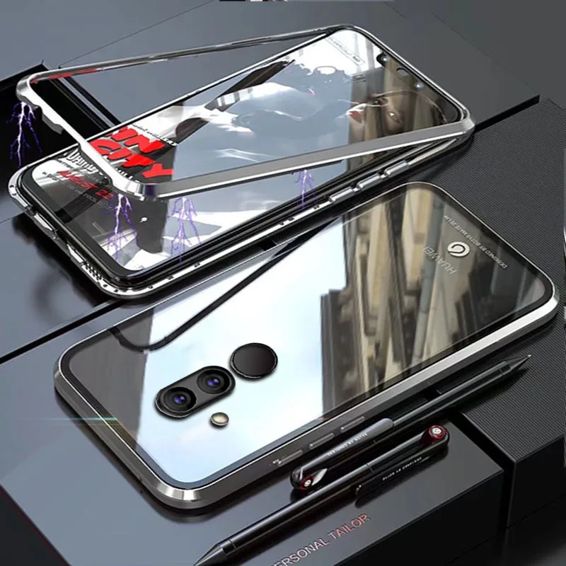 Чехол YonLinTan Coque для huawei mate 20 Pro Lite mate 20 20 Lite, Металлическая магнитная рамка, адсорбционные чехлы из закаленного стекла