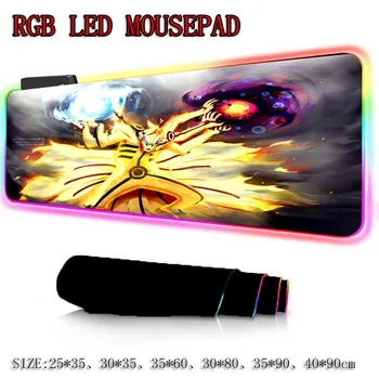 

Naruto Anime Gaming RGB Large Mouse Pad Gamer Big Mouse Mat Computer Mousepad Led Backlight Surface Mause Pad Keyboard Desk Mat