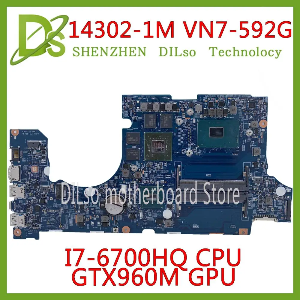 KEFU 14302-1 м материнская плата для Acer Aspire VN7-592 VN7-579 VN7-579G VN7-592G mianboard i7-6700HQ GT960M