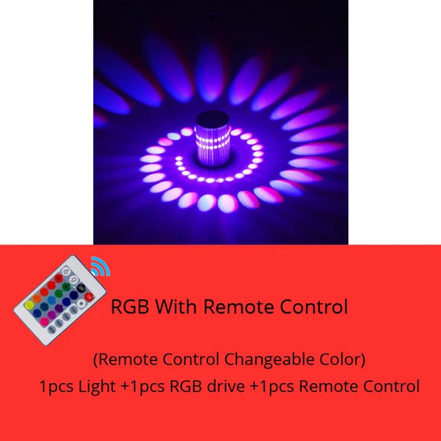 RGB With Remote Современный поверхностный монтируемый светодиодный светильник 3 Вт RGB пульт дистанционного управления настенный светильник для художественной галерея украшение передний Балконный светильник крыльцо Светильник - Испускаемый цвет: RGB With Remote