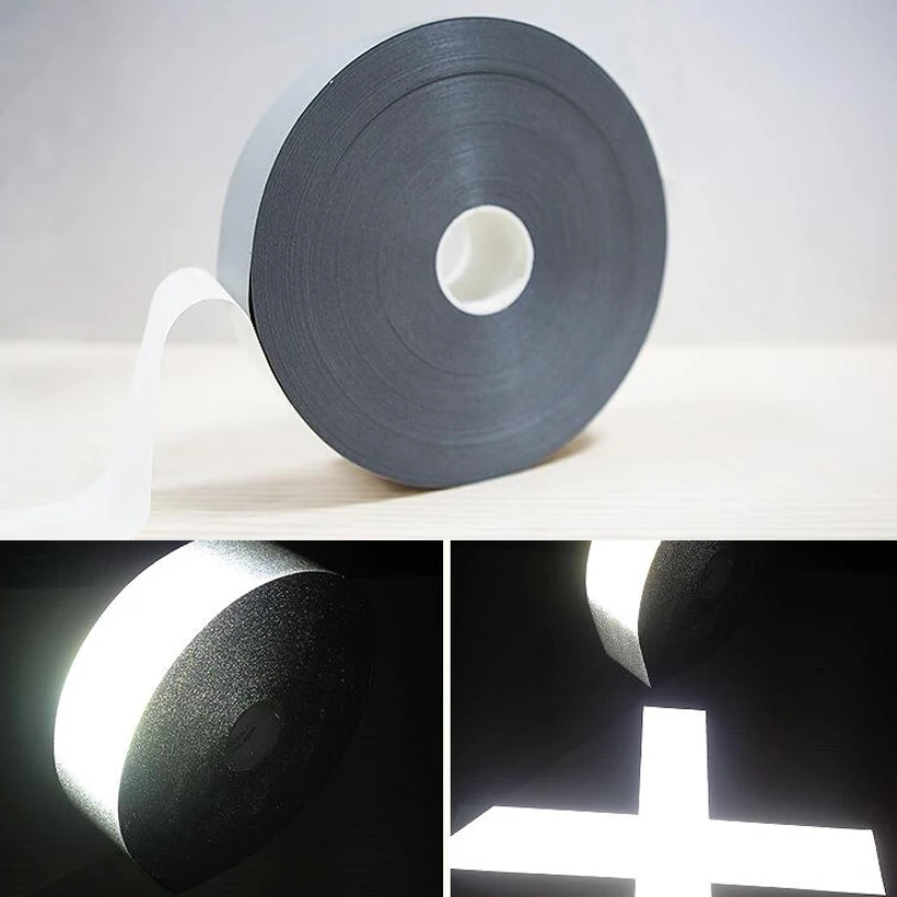 25mm width Safety Reflective Heat transfer Vinyl Film DIY Silver Iron on Reflective Tape For Clothing