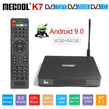 

MECOOL K7 DVB-S2 DVB-T2 DVB-C Android 9.0 TV Box 4G 64G Amlogic S905X2 2.4G/5G WiFi USB 3.0 Smart TV Box Media Player