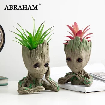 

20cm Plastic Tree Man Potted Artificial Succulent Plants Landscape Simulated bonsai High Quality Crafts For Home Desk Decoration