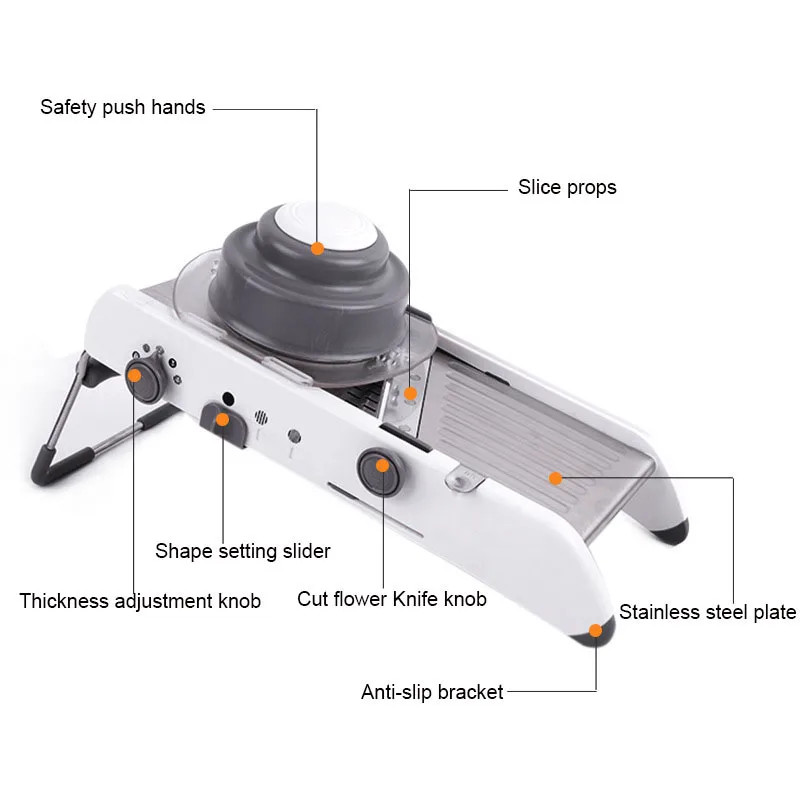 Manual Professional Grinder Stainless Steel Slicer Vegetable Kitchen Tool Multi-Function Adjustable