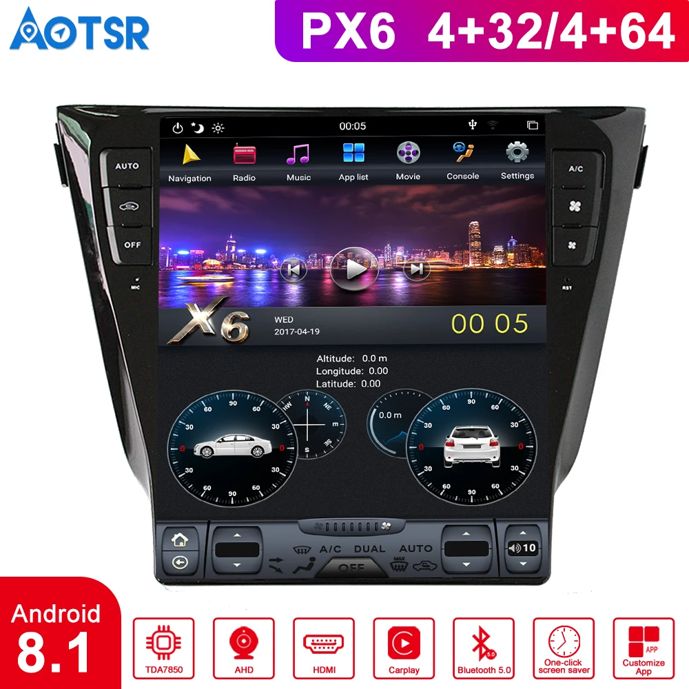 Tesla Style Android 8 1 автомобильный радиоприемник мультимедийный плеер головное