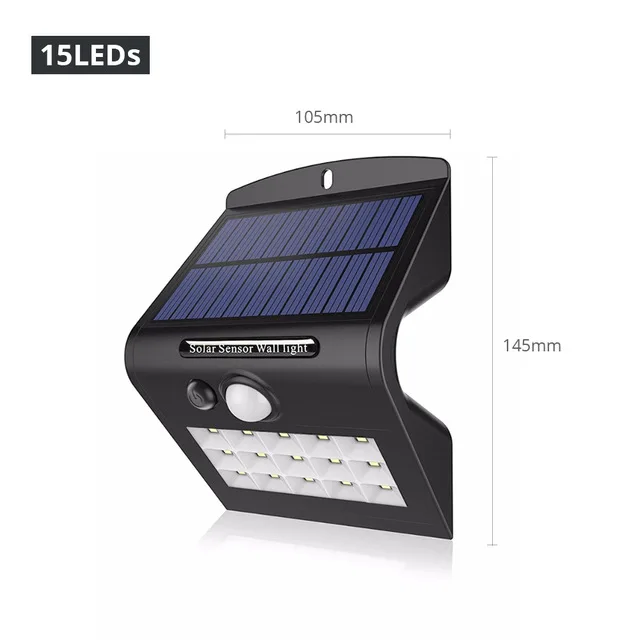 15leds 4Modes Солнечный свет пути lumiere exterieur Наружное освещение светодиодный настенный светильник PIR датчик движения тела ограждение для сада - Испускаемый цвет: 15leds 4Modes