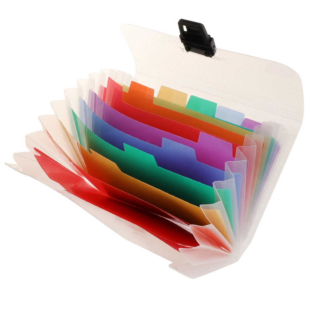 Mini A6 13 Pockets Expanding File Folder Bag For Receipts, Checks, Cards, Blank Tab Stickers