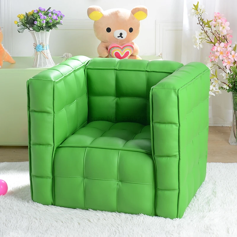 Детский диван, для одного человека,, милый, мультяшный, Мини, для хлеба, детский диван, для спальни, Zitzak, Желтая фасоль, 15 кг - Цвет: Зеленый